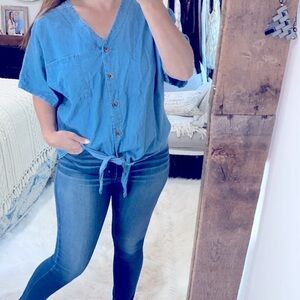 Time and Tru chambray top size XLarge